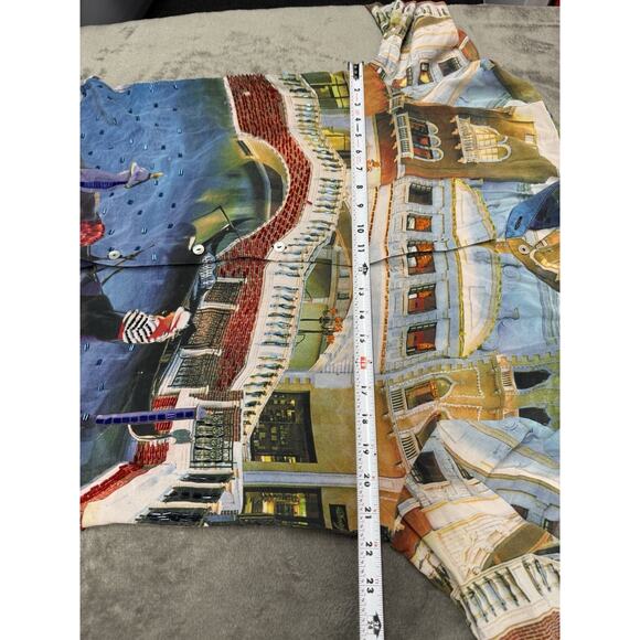 Nicole Taylor Venice Scenic Beaded Silk Shirt Large Gondola Italy Print - Picture 6 of 9